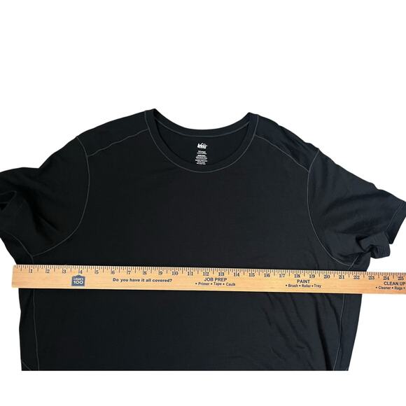 REI Merino 185 Base Layer Top Short Sleeves Black Wool Lightweight Gorpcore 1X - Picture 5 of 6